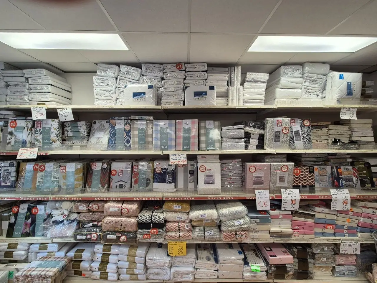 Shelves of duvet sets